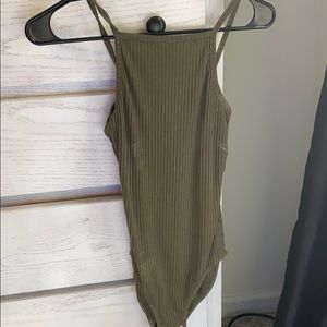 Halter top Olive green body suit.